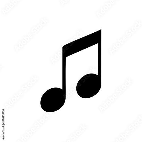 Black Music Note Icon Symbolizing Melody Rhythm and Sound Graphic Element