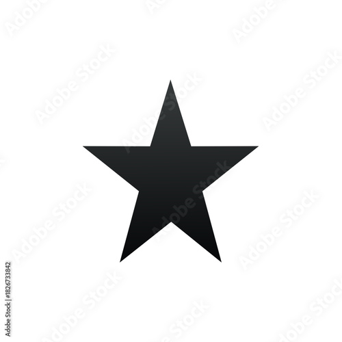 Solid black five pointed star icon illustration simple geometric shape graphic