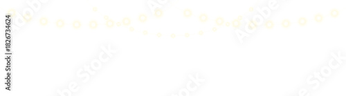 Festive garland with bright yellow lights in PNG format, on a transparent background. Vector illustration.