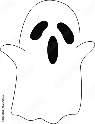vector illustration of ghost doodle