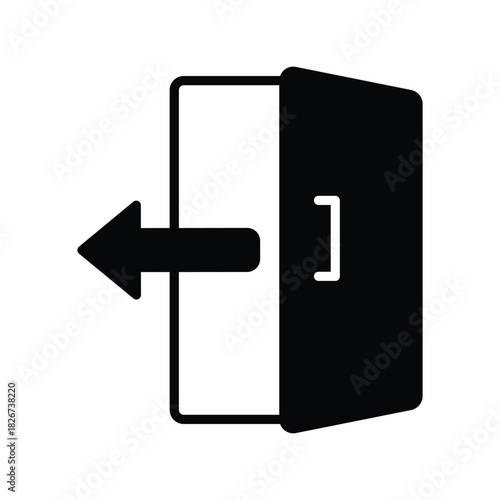 Logout  icon with white background vector stock illustration