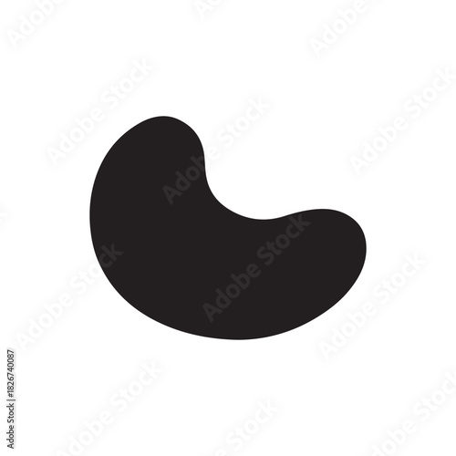 Cashew silhouette vector flat illustration on white background