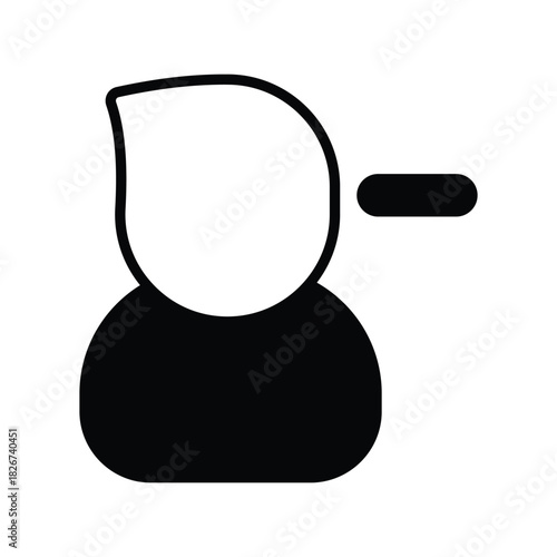 Remove User icon with white background vector stock illustration