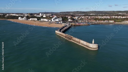 Wallpaper Mural Harbour arm at Folkstone, United Kingdom, pier running in the sea. Torontodigital.ca