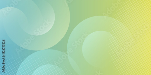 Colorful Abstract Gradient Background with Overlapping Circles and Halftone Pattern. Modern creative trendy design in vector illustration