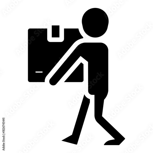 man looting item package glyph icon