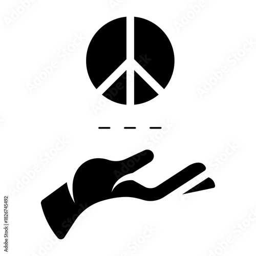 peace movement glyph icon