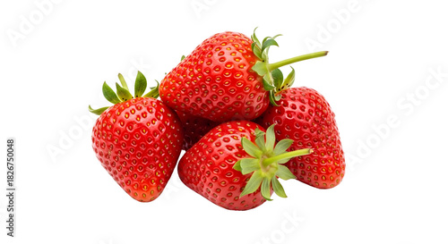 Group of strawberries isolated on white background