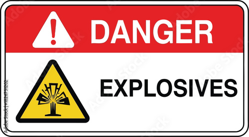 Danger explosives warning sign safety alert hazard symbol caution information vector