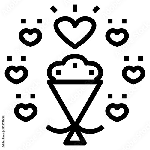 Love Bouquet Outline