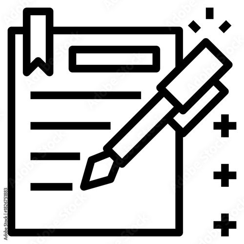 Document and Pen Icon