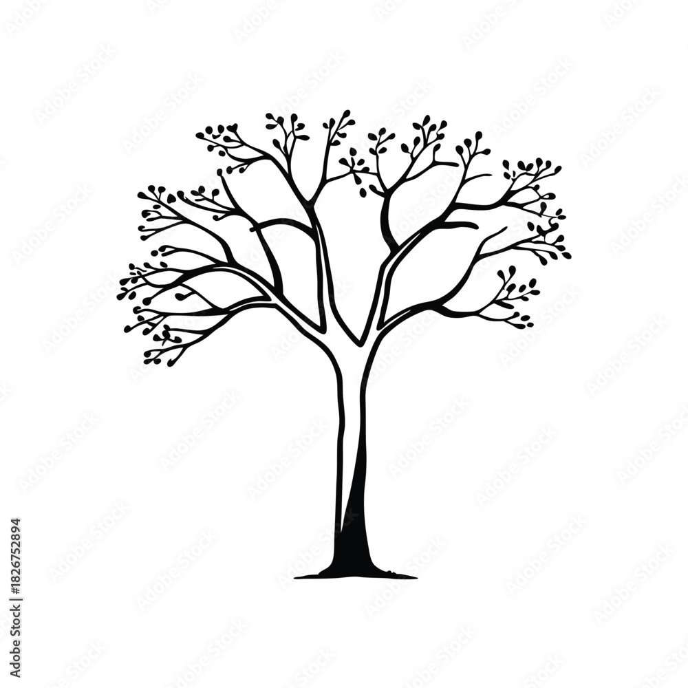 Fototapeta premium tree silhouette white background