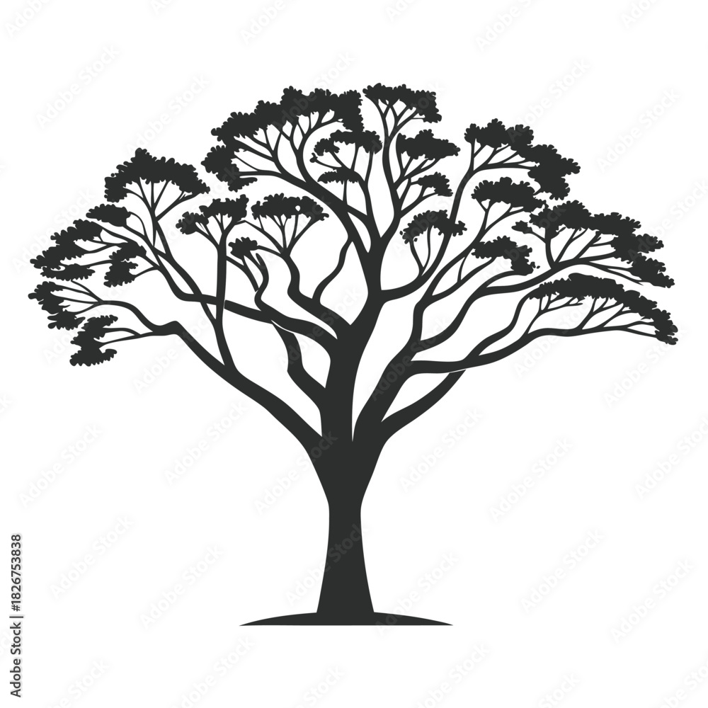 Obraz premium tree silhouette white background