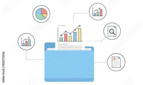 Mobile Data Security and Digital Analytics – Smartphone Interface, QR Code, and Cyber Protection Icons