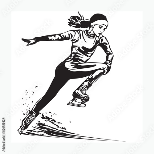 vector illustration of a ice skater