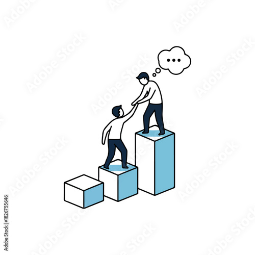 Teamwork and Support - Helping Each Other Climb to Success.