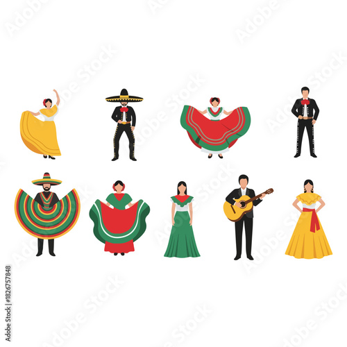 Vibrant Mexican Folkloric Dancers in Traditional Attire, Celebrating Culture.