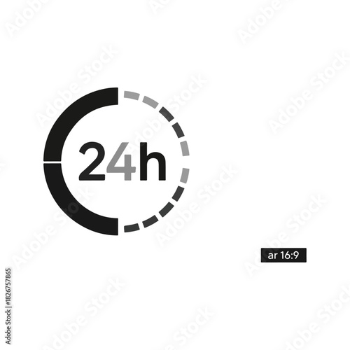 24-Hour Service Icon - A Symbol of Round-the-Clock Availability.