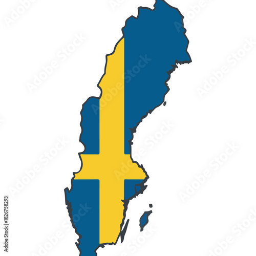 Sweden Flag Map - A Symbol of Swedish Identity and Heritage.