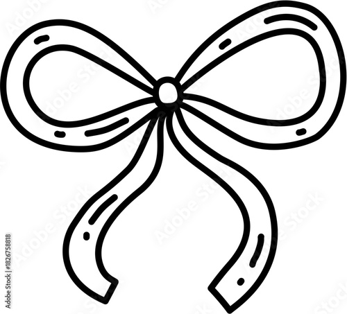 ribbon bow decorations doodle outline drawing 