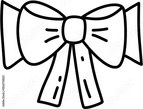 ribbon bow decorations doodle outline drawing 