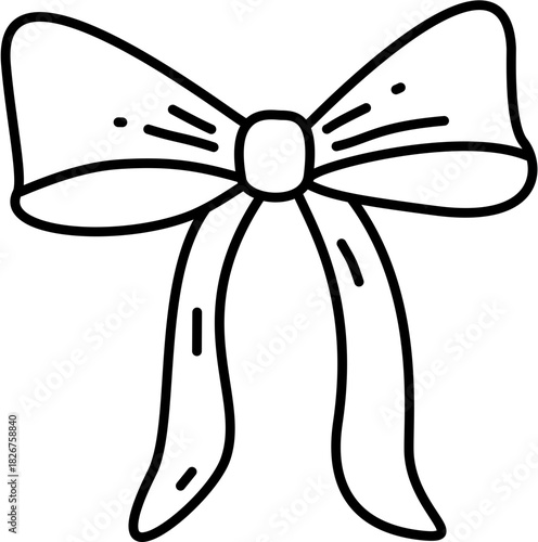 ribbon bow decorations doodle outline drawing 