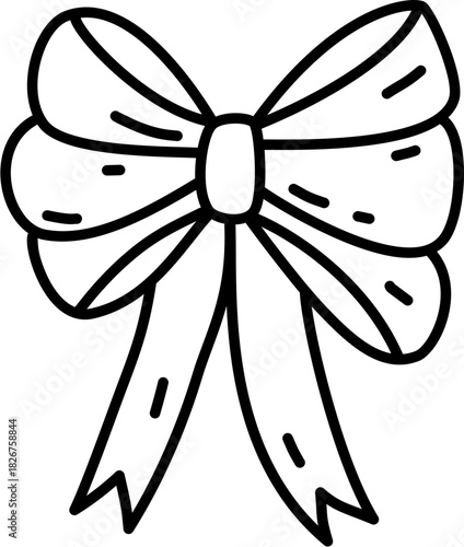 ribbon bow decorations doodle outline drawing 