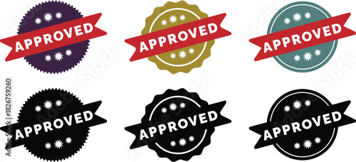 Certified Approved Stamp Design Set – Official Seal Illustration Collection