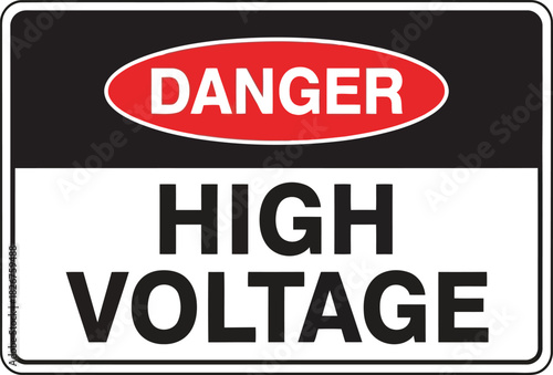 Danger high voltage warning sign electrical hazard safety symbol alert information alert vector