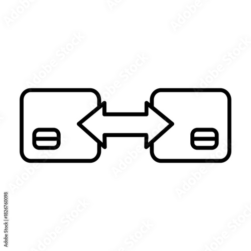 Arrow between two cards