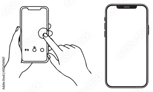 Mobile Data Security and Digital Analytics – Smartphone Interface, QR Code, and Cyber Protection Icons
