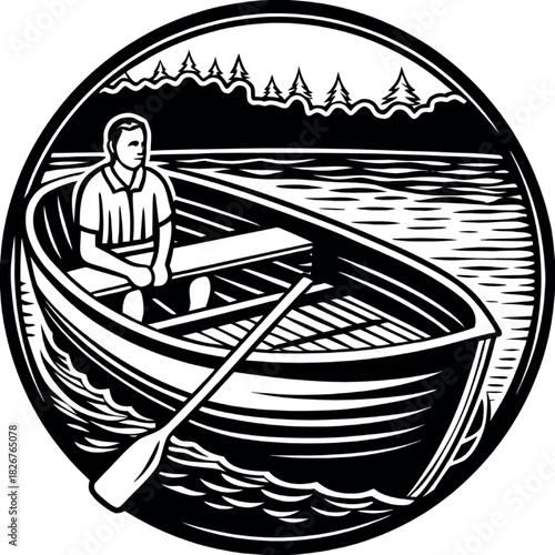 fishing boat vector illustration