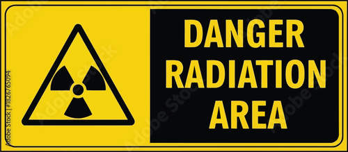 Warning sign danger radiation area hazard symbol safety alert label vector