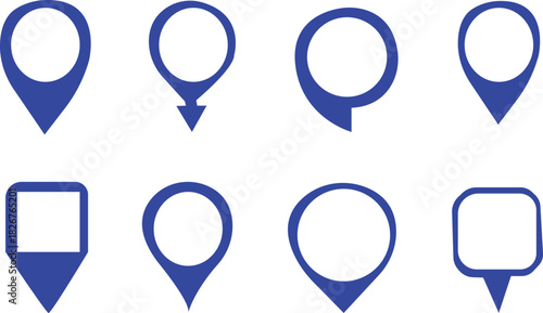 Pin icon. Location map pin icons set. Modern map marker collection. Pinpoint. Location pin icon. Map pin place marker. Map marker pointer icon. GPS location symbol. Flat style vector.