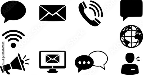Vector art of communication icons set
