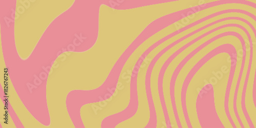 Psychedelic background with abstract, trippy patterns with melting and distorting lines. Abstract pink and light yellow background with hypnotic wavy lines pattern. Fresh and natural background .

