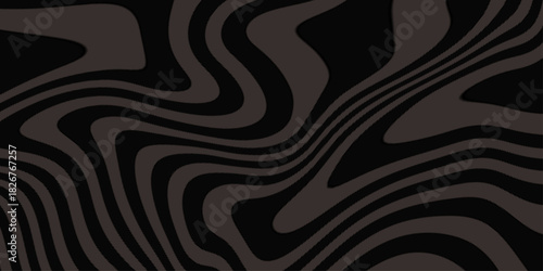 Black abstract background. Distorted curved lines texture. Vector illustration. Wavy lines background. Seamless pattern. Trippy strip pattern .
