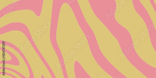 Psychedelic background with abstract, trippy patterns with melting and distorting lines. Abstract pink and light yellow background with hypnotic wavy lines pattern. Fresh and natural background .

