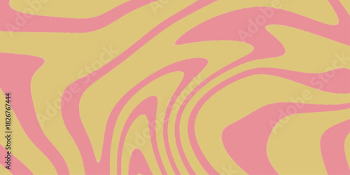 Psychedelic background with abstract, trippy patterns with melting and distorting lines. Abstract pink and light yellow background with hypnotic wavy lines pattern. Fresh and natural background .

