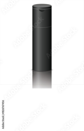 Black Cosmetic Pump Bottle Mockup – Realistic Glossy Packaging Template