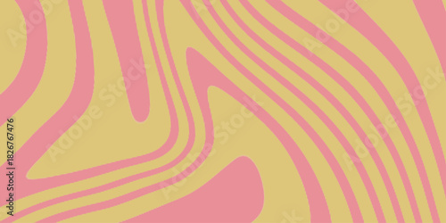 Psychedelic background with abstract, trippy patterns with melting and distorting lines. Abstract pink and light yellow background with hypnotic wavy lines pattern. Fresh and natural background .

