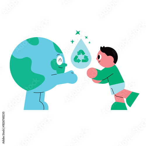 Earth and Child Nurturing a Sustainable Future with Recycled Water