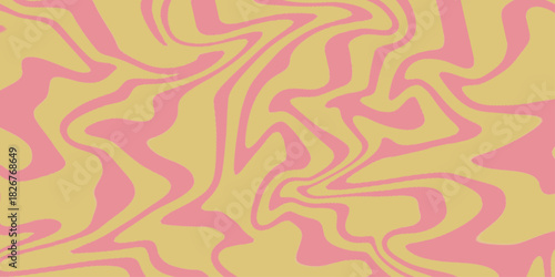 Psychedelic background with abstract, trippy patterns with melting and distorting lines. Abstract pink and light yellow background with hypnotic wavy lines pattern. Fresh and natural background .

