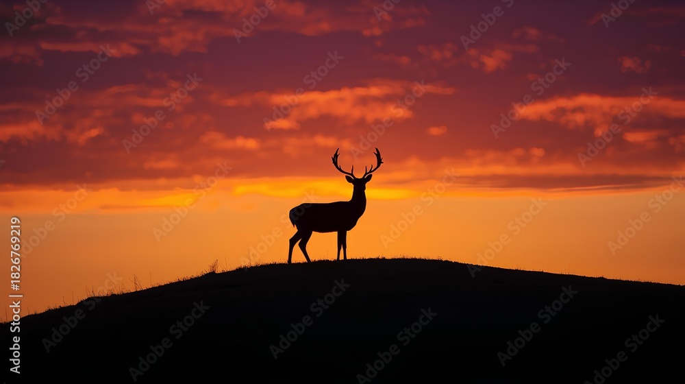 Naklejka premium silhouette of a deer