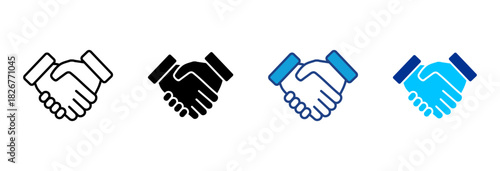 Collaboration Icon Set Multiple Style Vector Illustration 