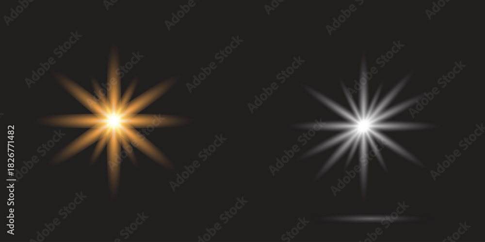 Fototapeta premium Bright Star Light Glow Effect – Shining Sunburst, Sparkle Radiance, Abstract Glowing Element for Graphic Design, Background Highlights and Decorative Illustration