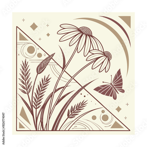 Hand-drawn beach-themed vector