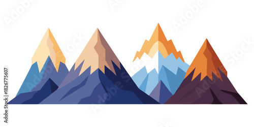 Flat Design Mountain Landscape Vector