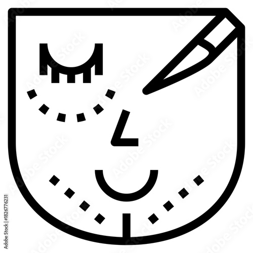 Makeup artist face sketch