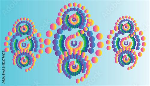 Colorful abstract mandala designs with repeating circular patterns